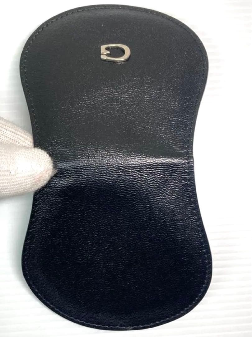 Beautiful Item GUCCI G Logo Leather Coin Case Small Item Holder with Box Black