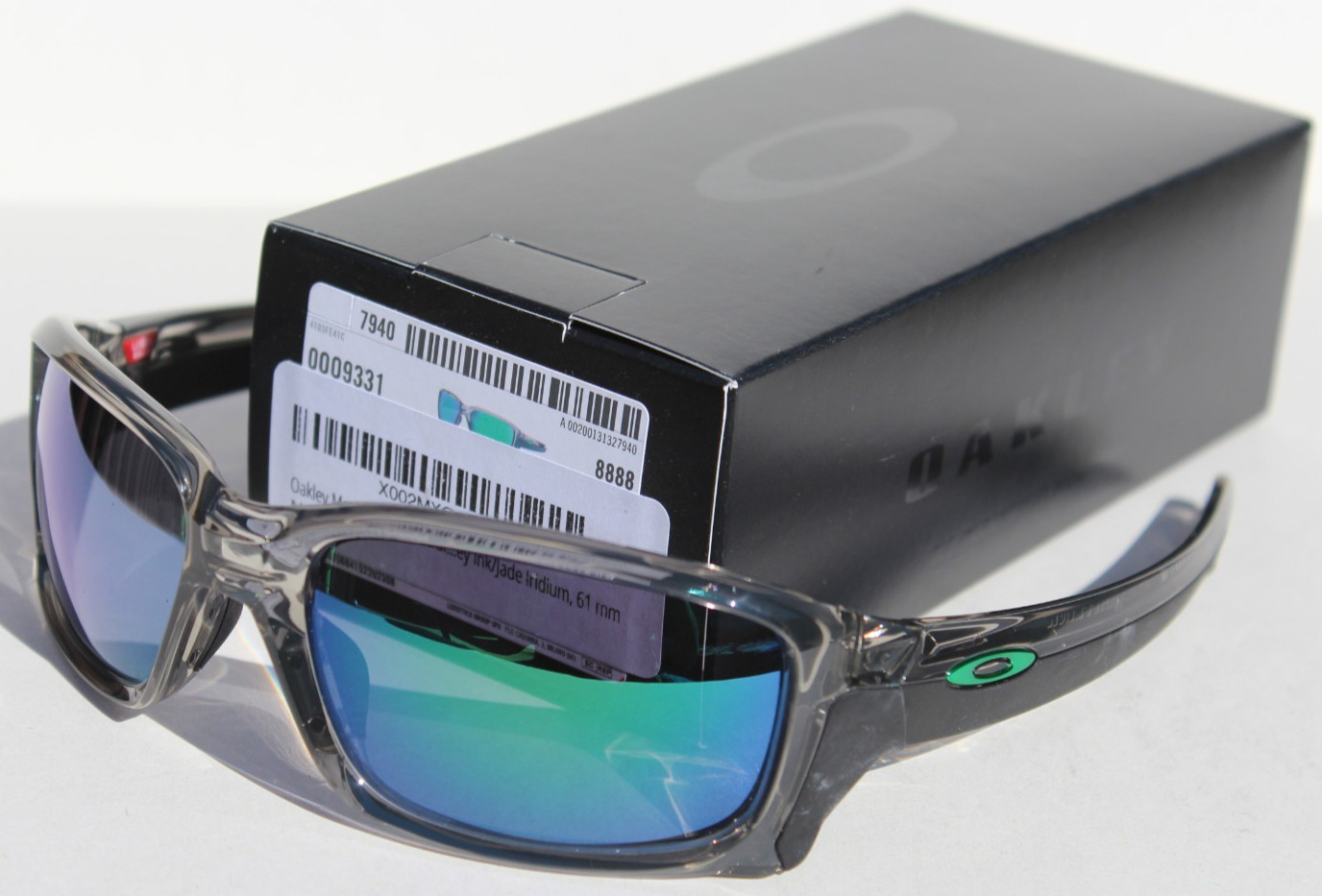 OAKLEY Straightlink Sunglasses Grey Ink/Jade Iridium OO9331-03 NEW