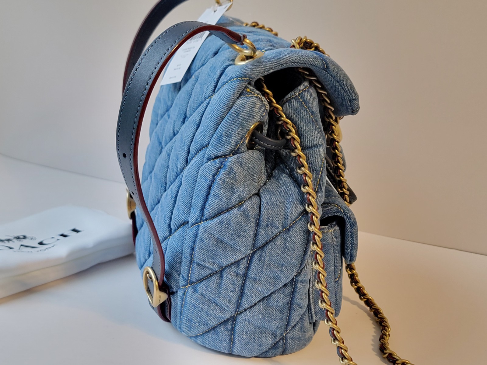 COACH NWT CZ747 Denim Tabby Backpack Quilting INDIGO Color Crossbody Handbag