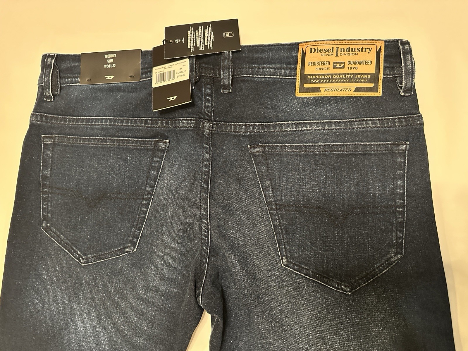 NEW Diesel Thommer Slim Stretch Jeans – Thommer-R Dark Blue W34 x L32