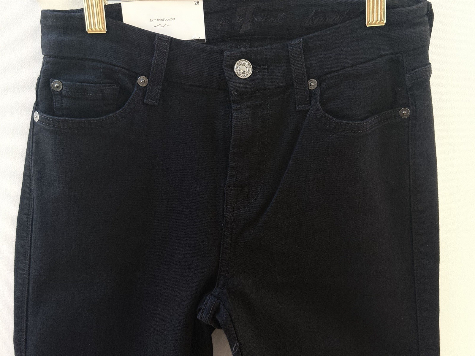 New7 For All Mankind Jeans SZ 26 Karah Bootcut Jeans For Women In Color Black