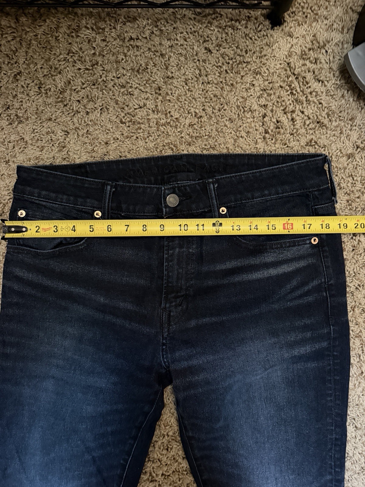 American Eagle Outfitters AirFlex+ Dark Wash Blue Slim Tapered Stretch Jeans