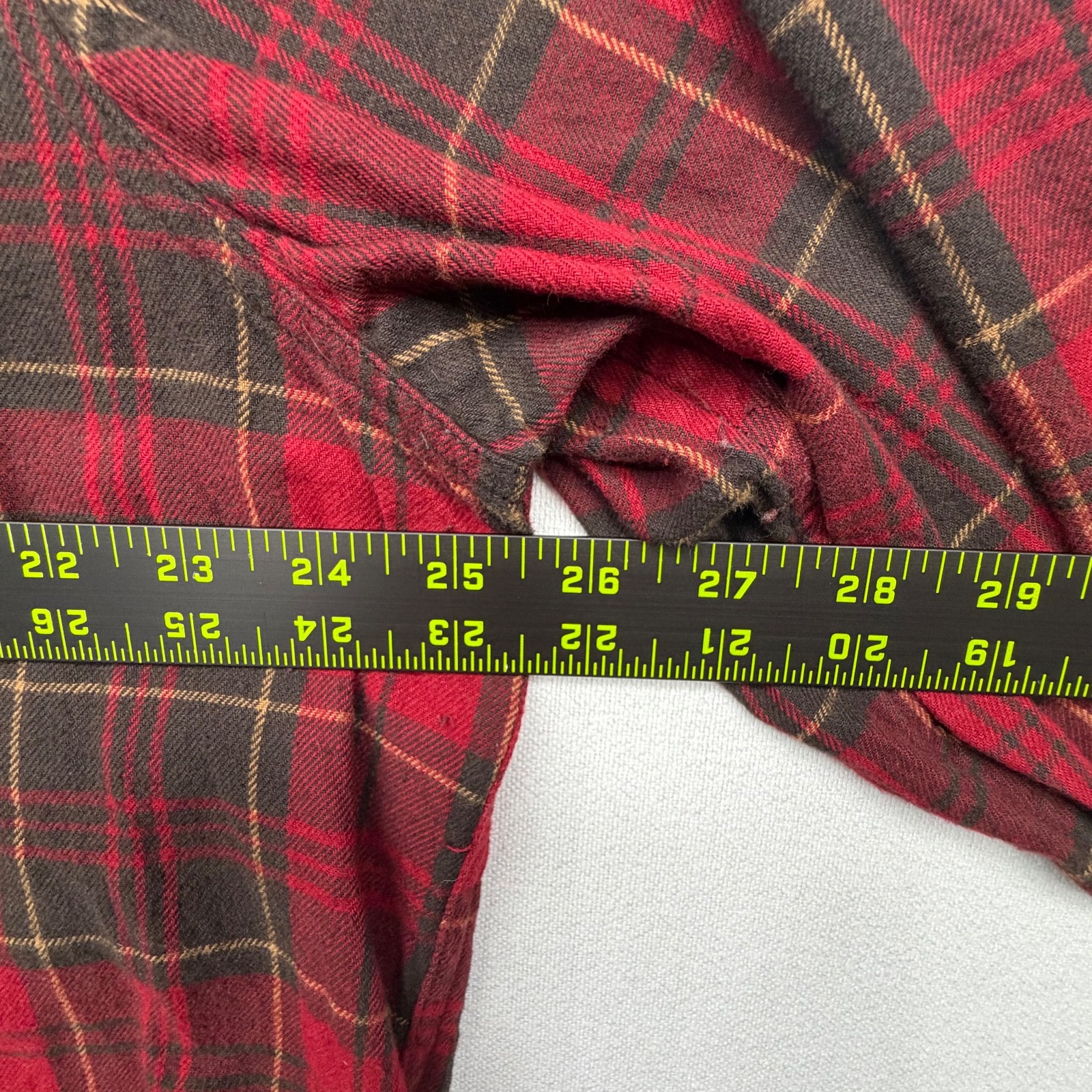 Faded Glory Flannel Button Down Shirt Mens XL Red Plaid Long Sleeve Button Down