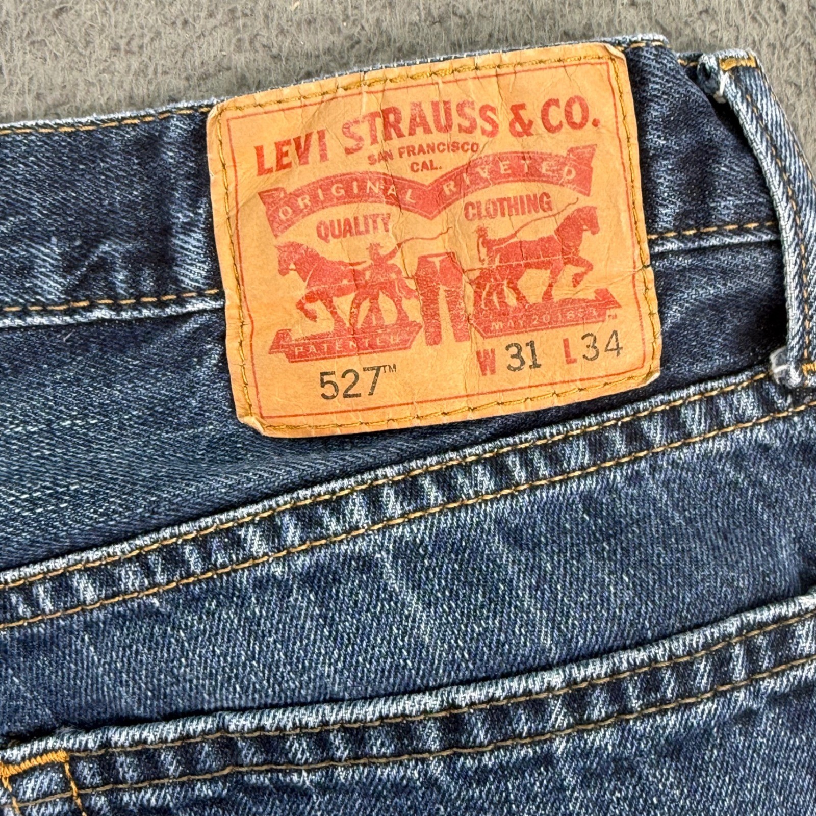 Levi’s 527 Slim Bootcut Jeans Mens 31×34 Blue Denim Medium Wash 100% Cotton