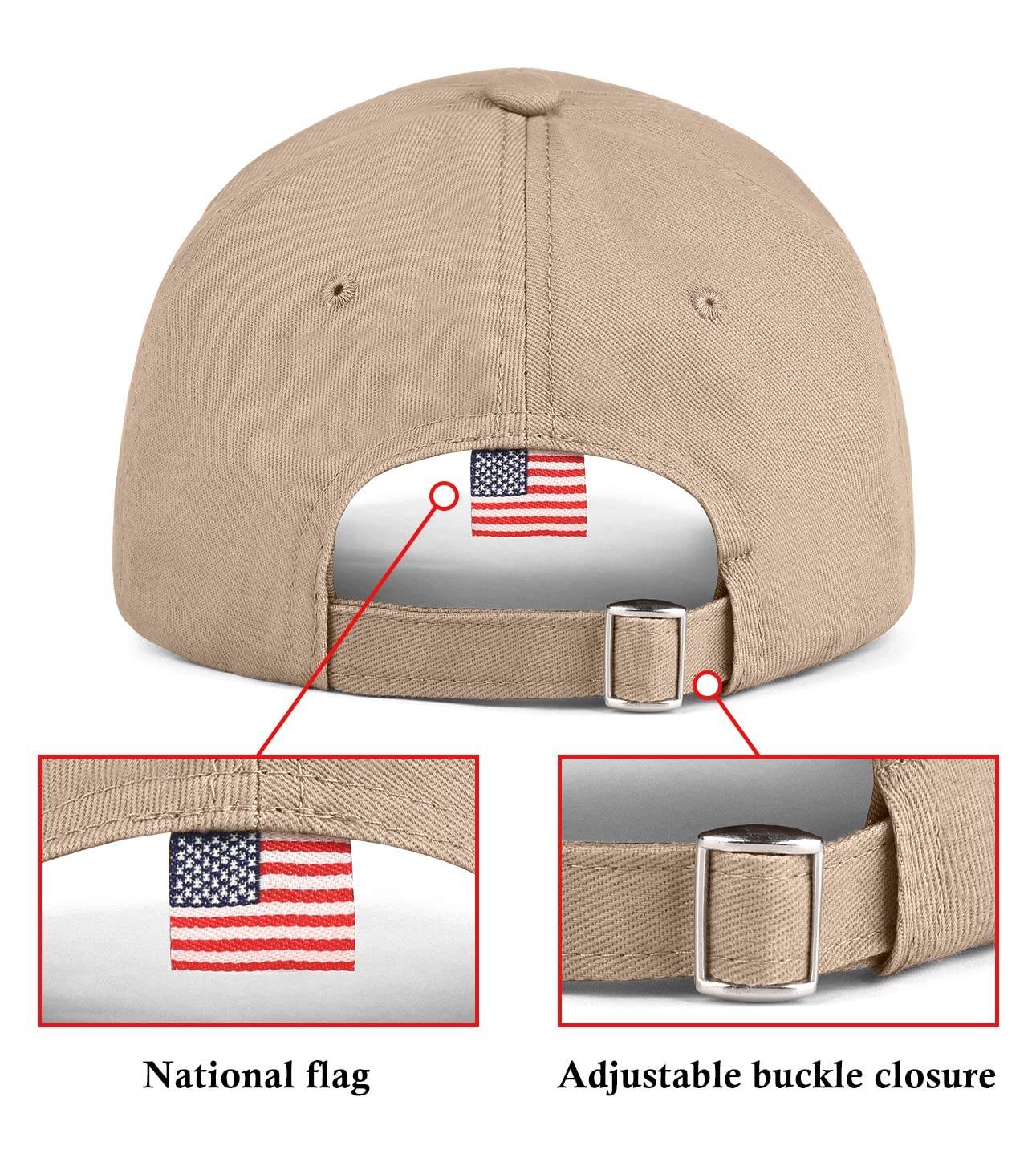 KIRAAT 3 Pack American Flag Baseball Cap Unisex,Low One Size Black＆grey＆khaki