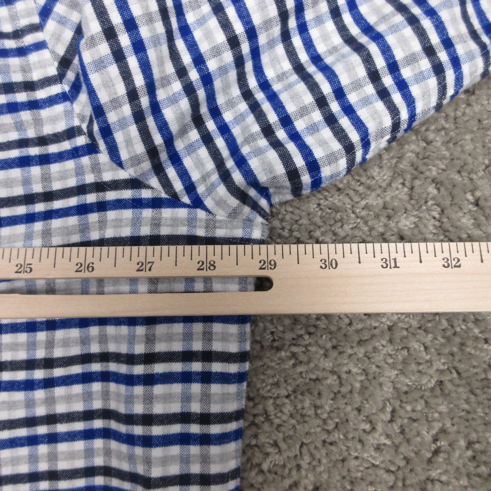 Charles Tyrwhitt Shirt Mens 3XL Blue Plaid Oxford Cloth Flip Cuff Button Up EUC