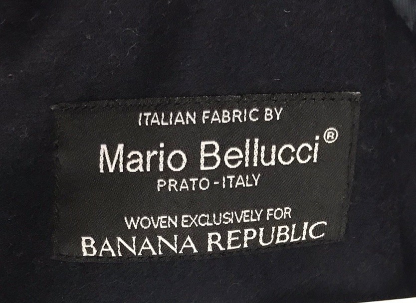 Banana Republic Pea Coat Mario Bellucci M Italian Fabric Wool Quilted Lining