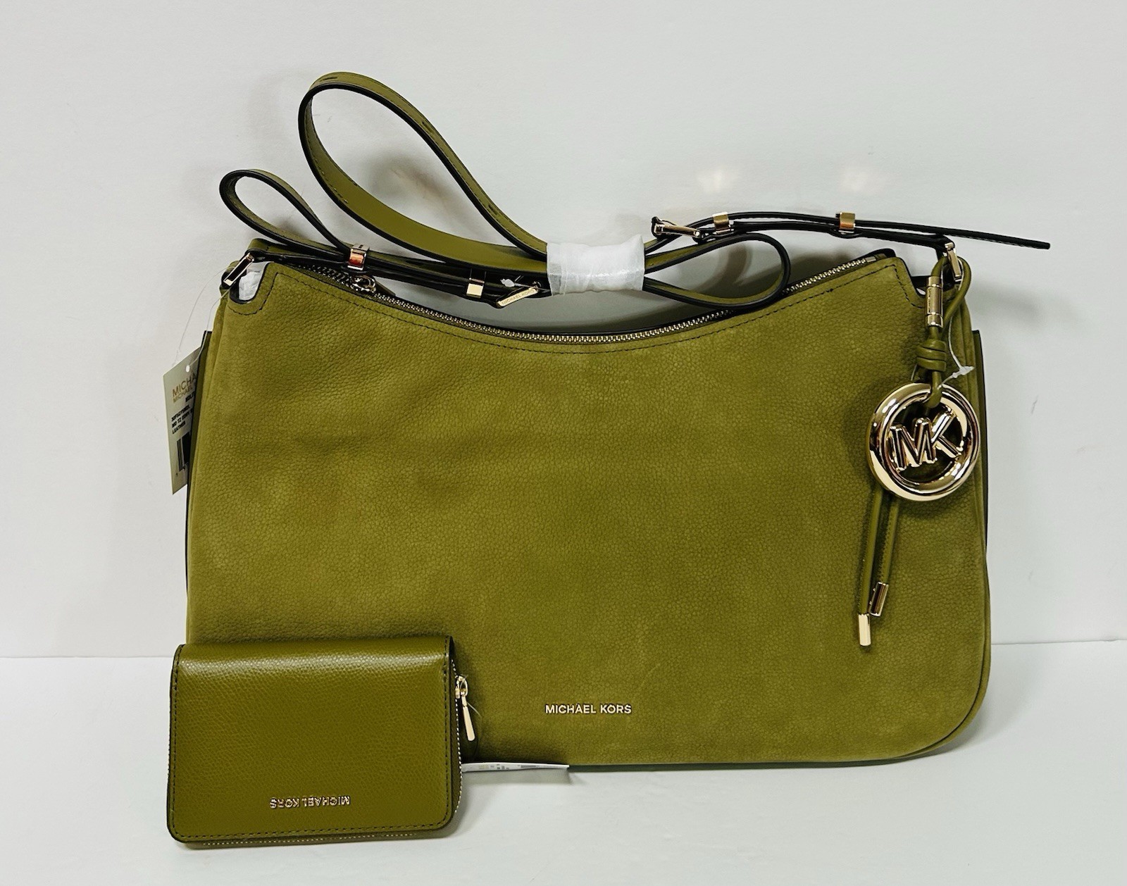 MICHAEL KORS NWT PISTACHIO NOLITA SHOULDER BAG & WALLET ~ GENUINE LEATHER