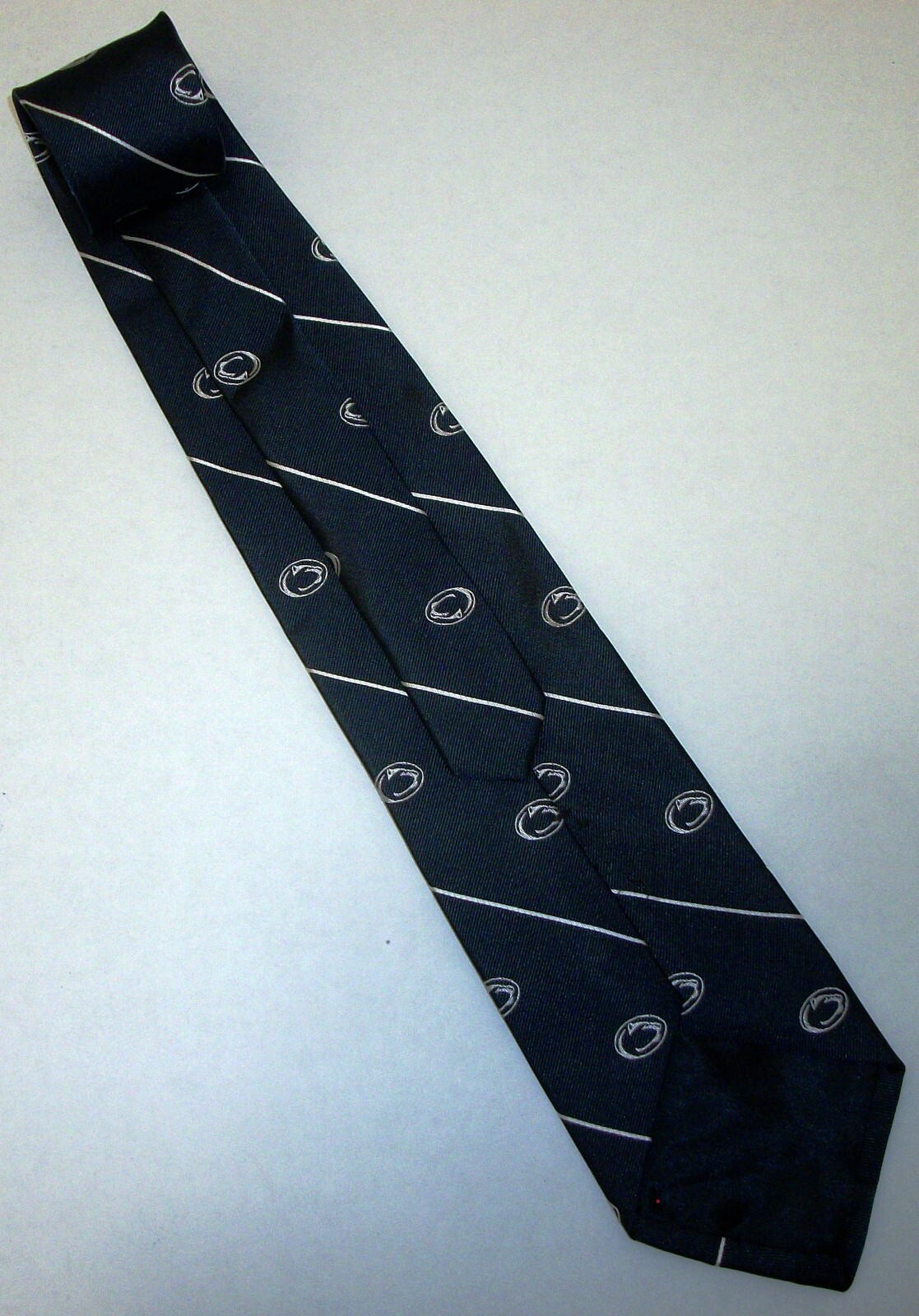 Penn State Nittany Lions Navy Blue Striped Neck Tie 58″ Long x 3.75″ Wide (E402)