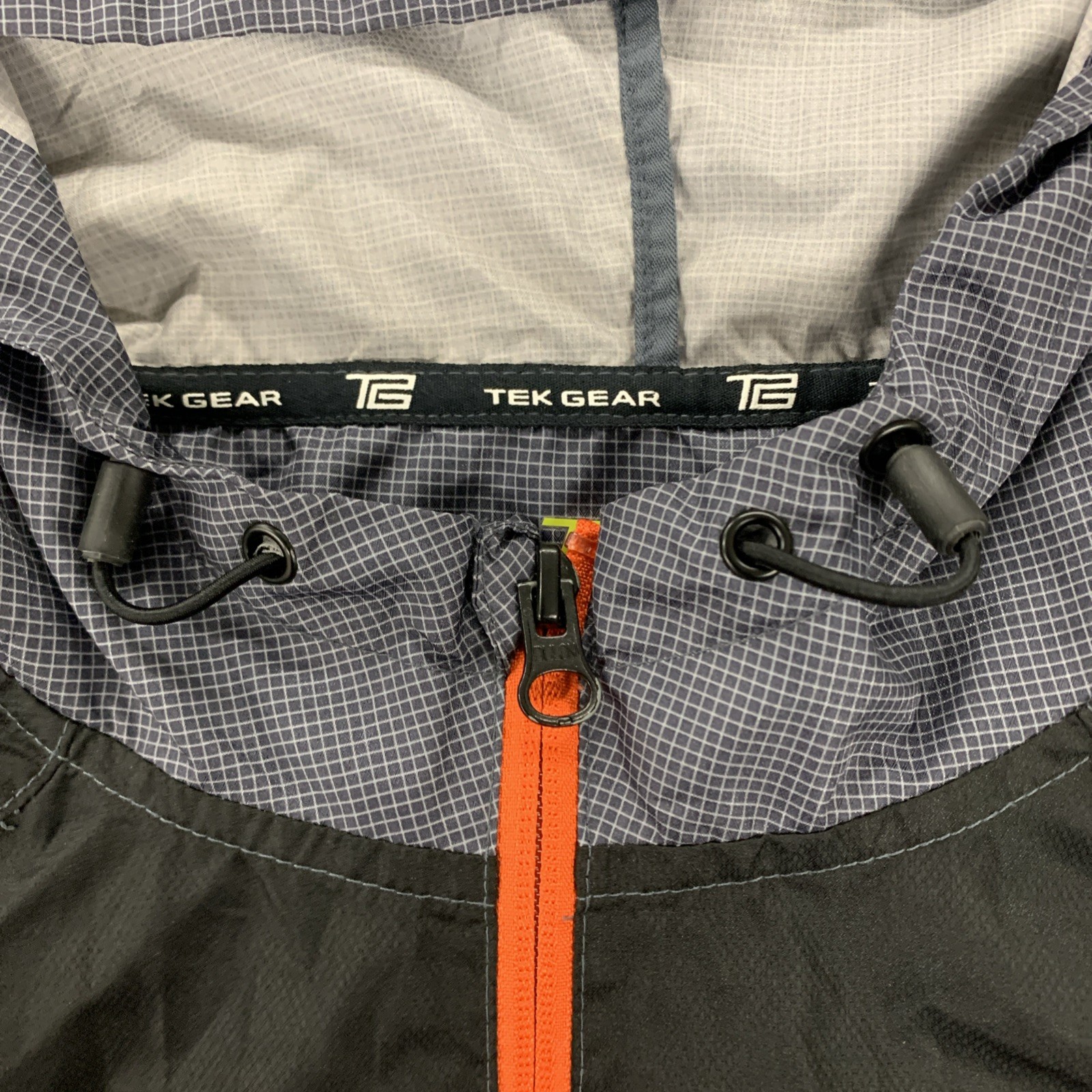 TekGear XXL Charcoal Gray/Orange Jacket Reflective Stash Pocket Skater Ravers