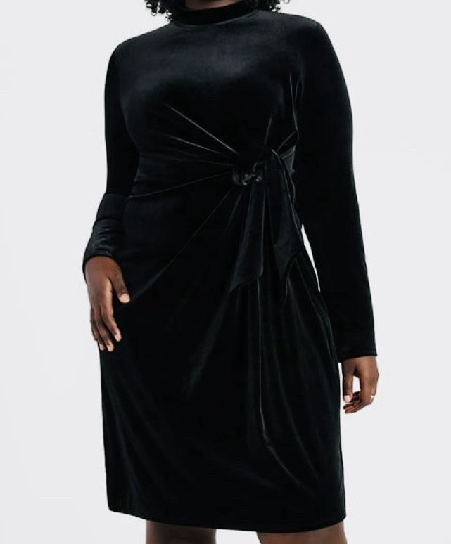 Terra & Sky Black Velvet Dress