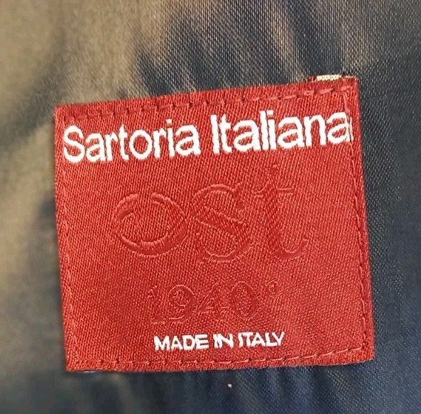 Sartoria Italiana Mens Coat Navy Wool Cashmere Mix Size 52R Smart
