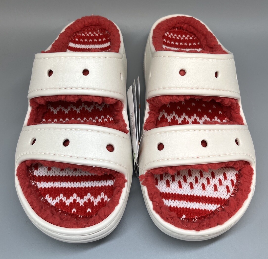 Crocs Unisex Classic Cozzzy Holiday Sweater Sandal Lined – Multi Christmas New