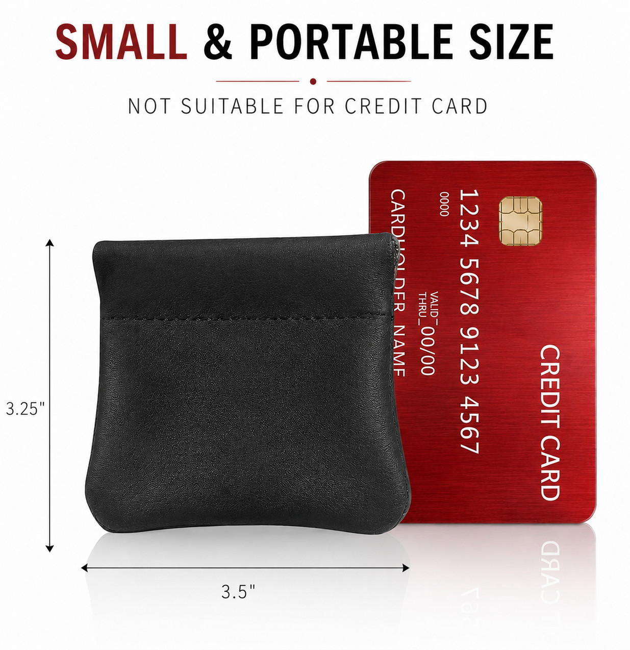 Leather Squeeze Coin Purse Pouch Change Holder For Men & Women – Balck [NEW]