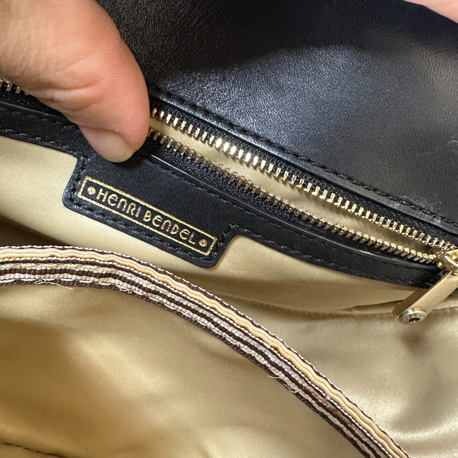 Henri Bendel Half Circle Bag Black Shoulder Bag