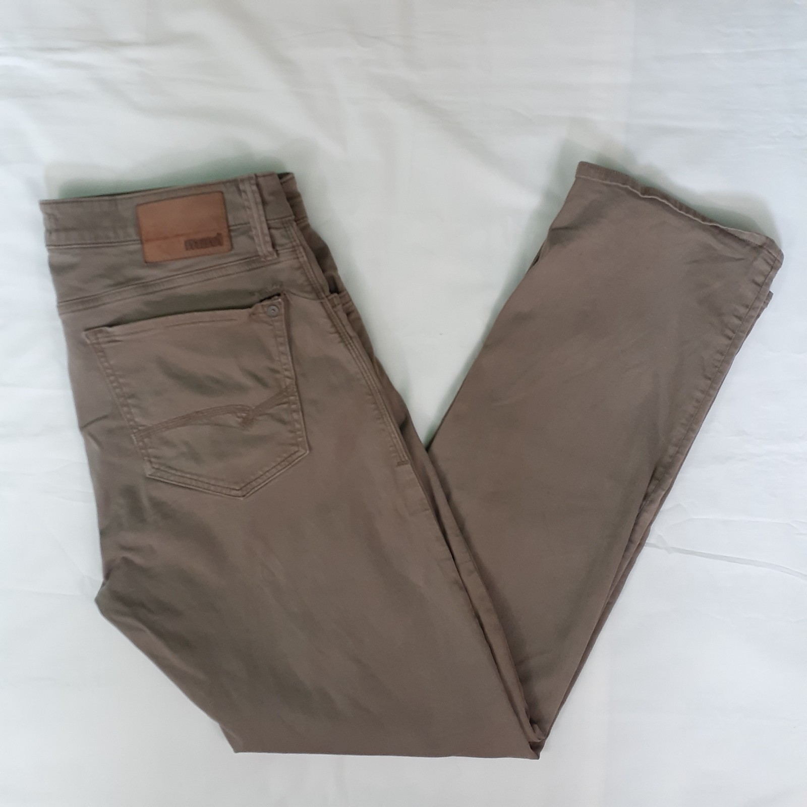 Mavi Jeans Men 34×32 Brown Zach Classic Straight Leg Stretch 5 Pocket Pants Logo