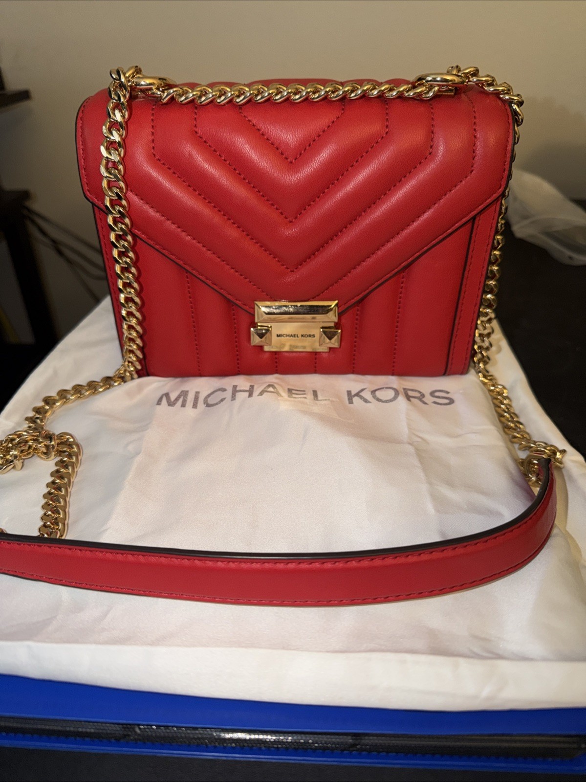 MICHAEL KORS, Lambs Leather, Whitney Quilted Convertible Shoulder Bag, Small