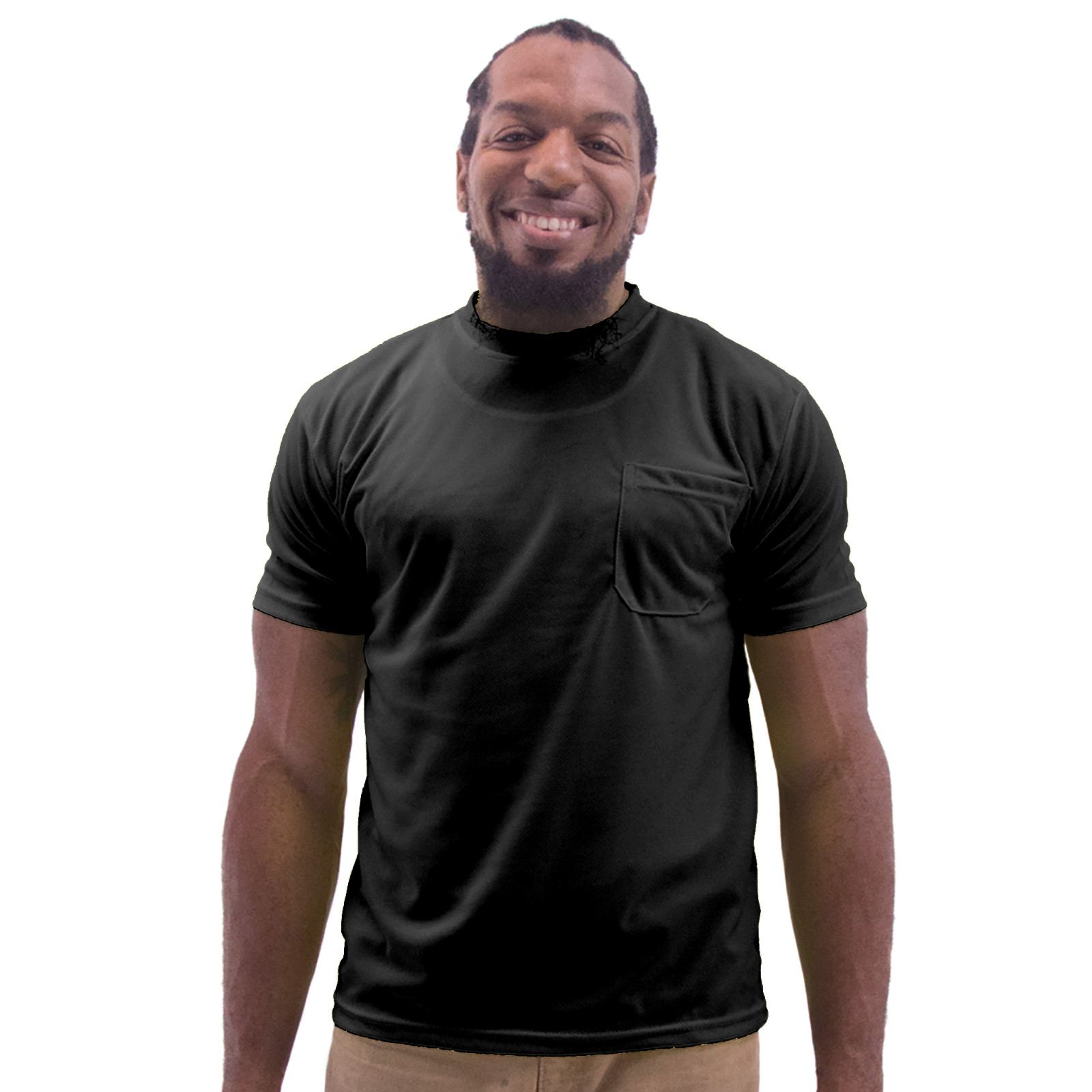 Black Safety T Shirts 5 Pack Fast Drying Work Sports Short Sleeve JORESTECH