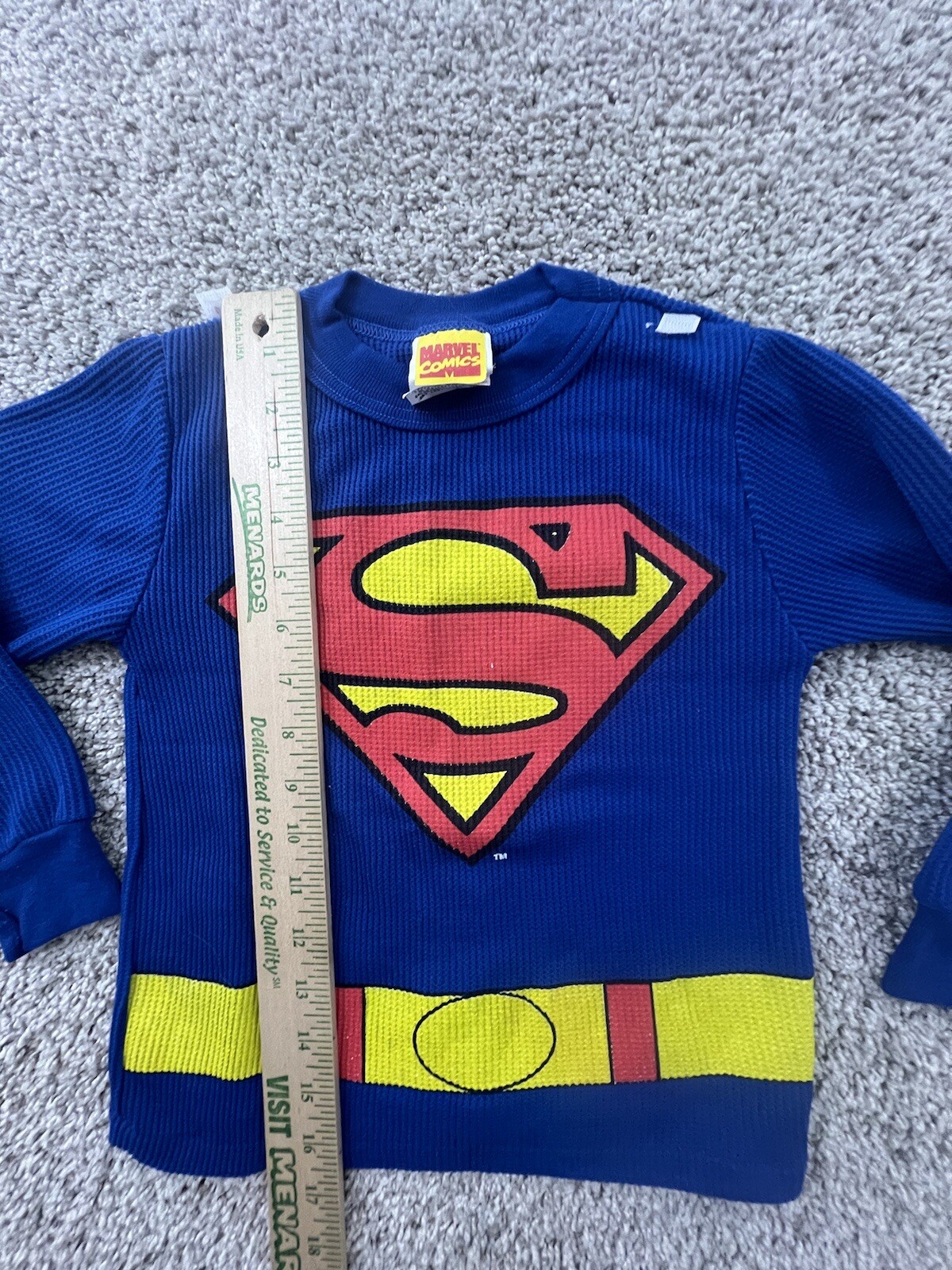 Vintage 1997 Superman T-Shirt Blue Red Superhero DC Kids Size 6