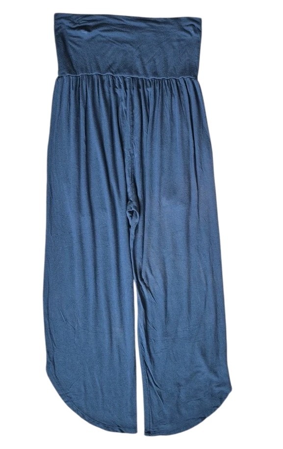 Slightly Buddha Bamboo Blue Pant Stretch Womens XL Fold Over -Fading On Legs