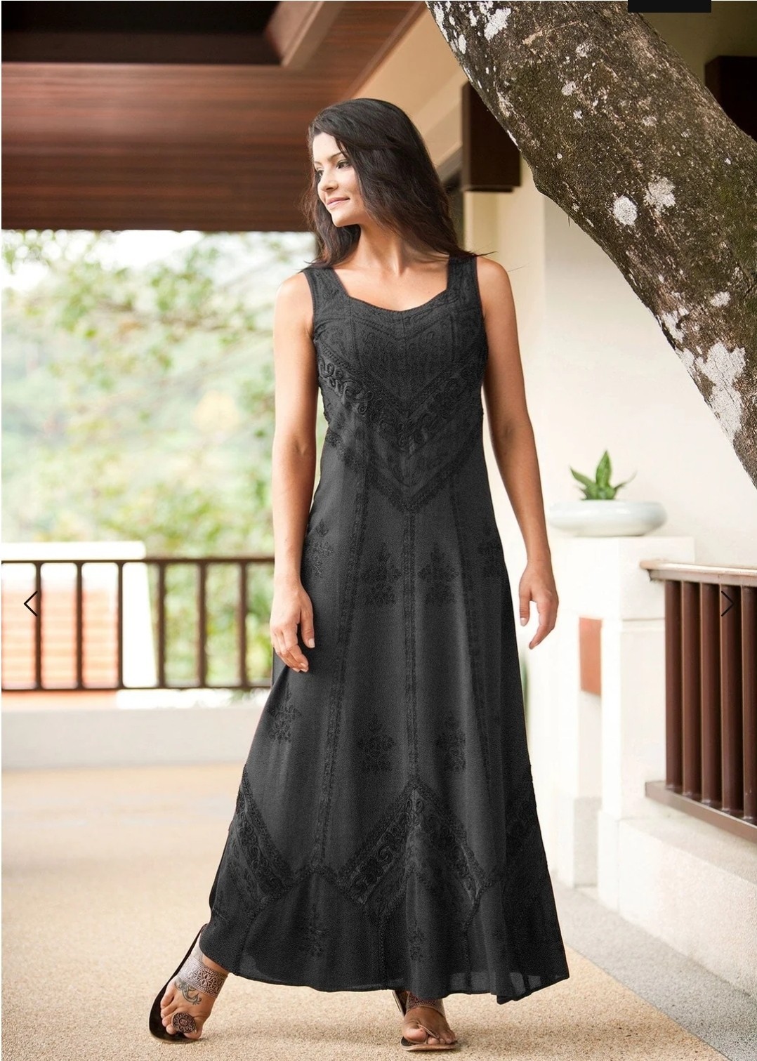 Holyclothing Embroidered Boho Maxi Dress Sz XL/1X Black Whimsigoth Cottagecore
