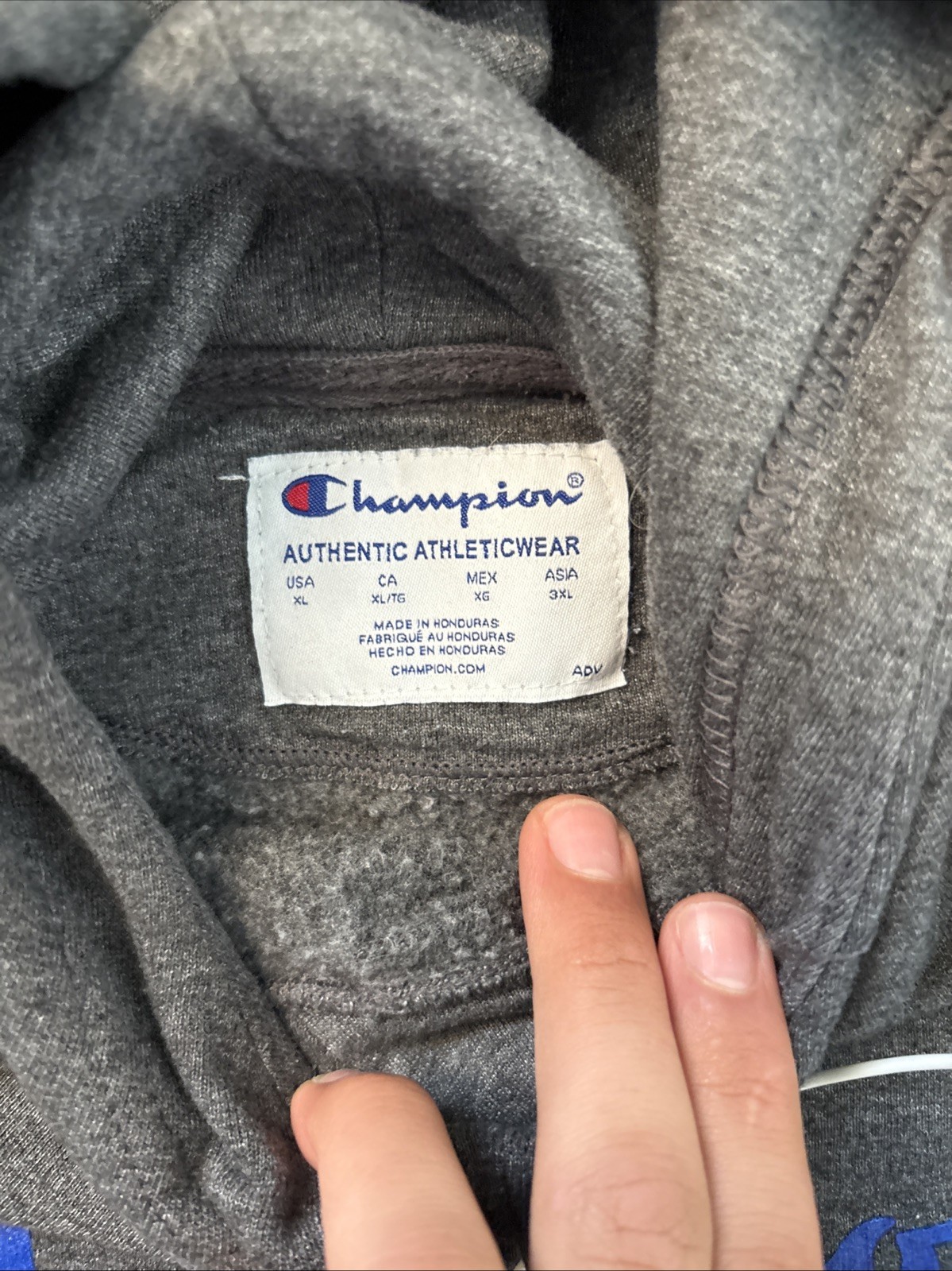 Champion Brand Sweatshirt, Gray Extra Large, Some Stitching, Good Condition