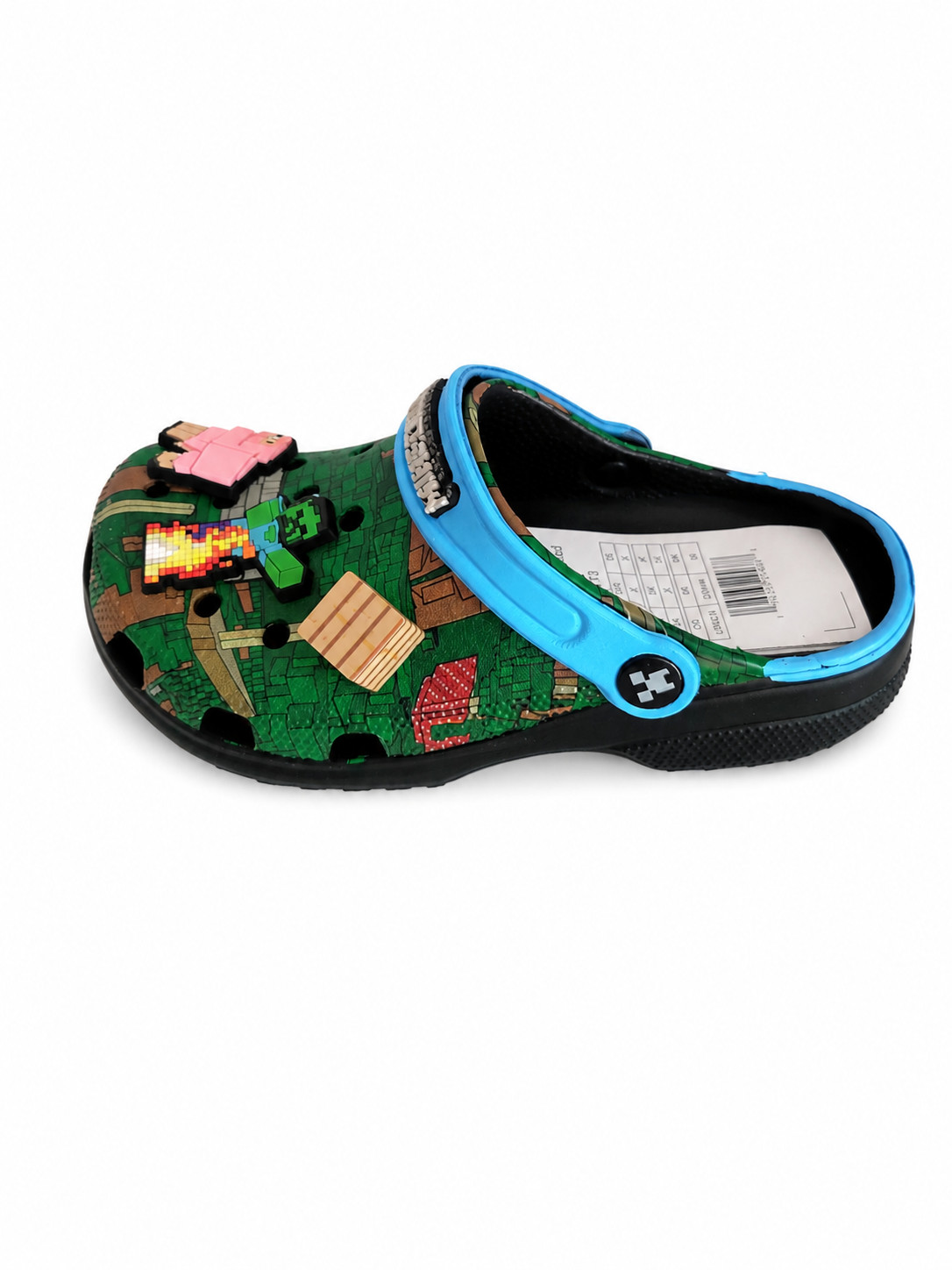 Minecraft Crocs Classic Clogs Kids New w/ Minor Factory Flaws Creeper Charms