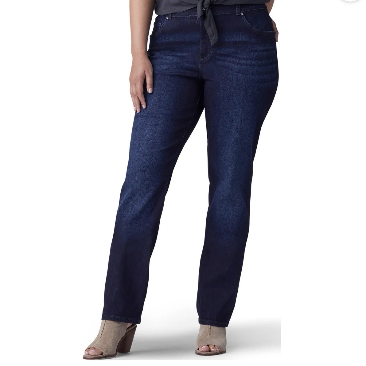 Lee Womens 26W Long Relaxed Fit Straight Leg Jeans New NWT Mid Rise 33” Inseam