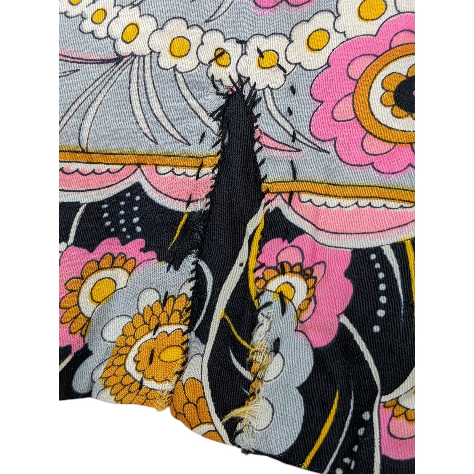 SALE! DIAMOND TEA GOWN Loungewear Maxi Dress Vintage 1970’s Psychedelic Floral