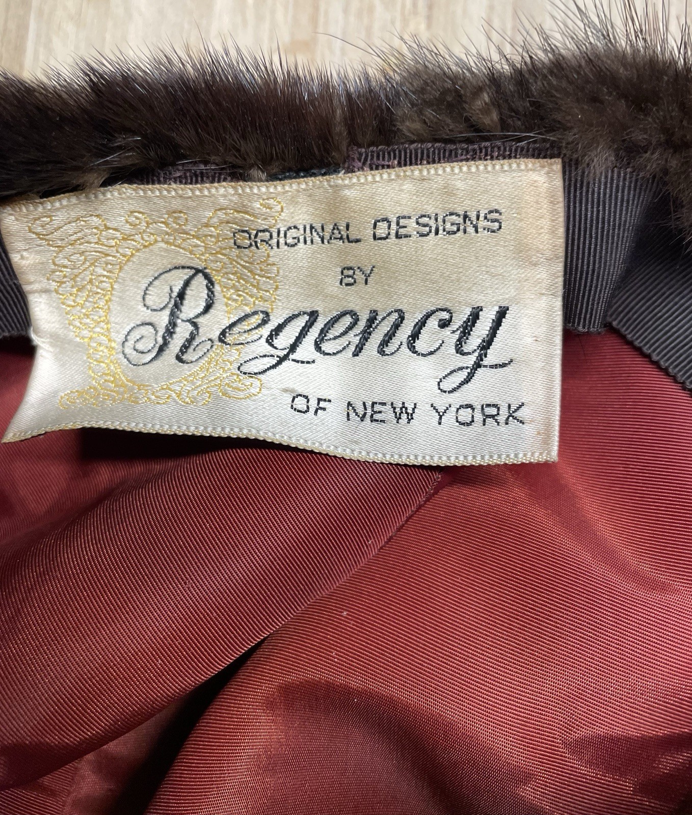 Brown Mink Hat By Regency New York Satin Lined Cold Weather Classic