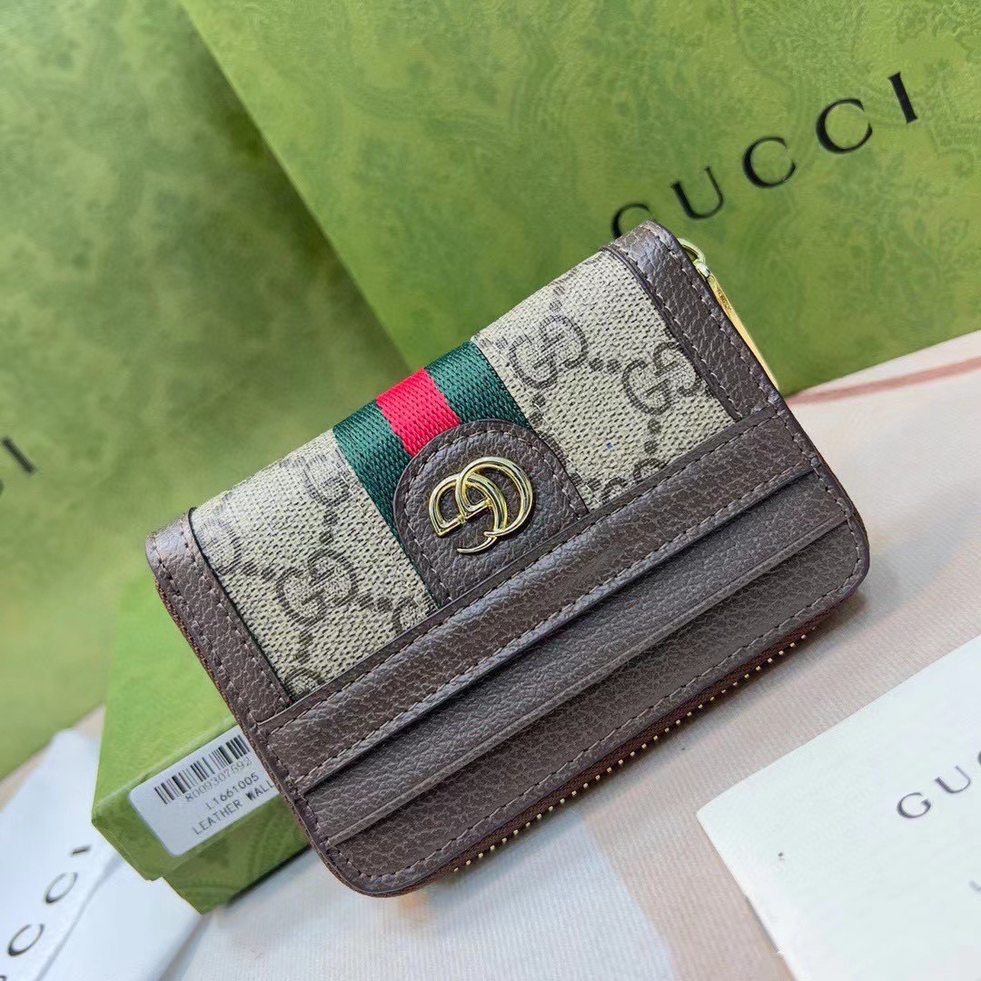 GG Ophidia Web Zippy Coin Purse Card Case Wallet