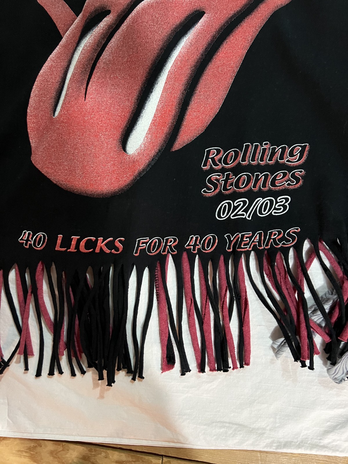 Handmade Skirt From 2003 Rolling Stone T-shirt Twist Waist Fringed Free Size REG