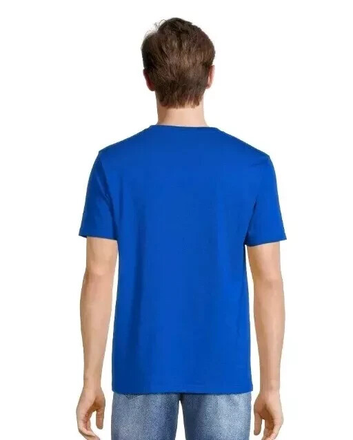 Men’s Super Dad Graphic Tee Short Sleeve Crewneck Blue Father’s Day T-Shirt XL