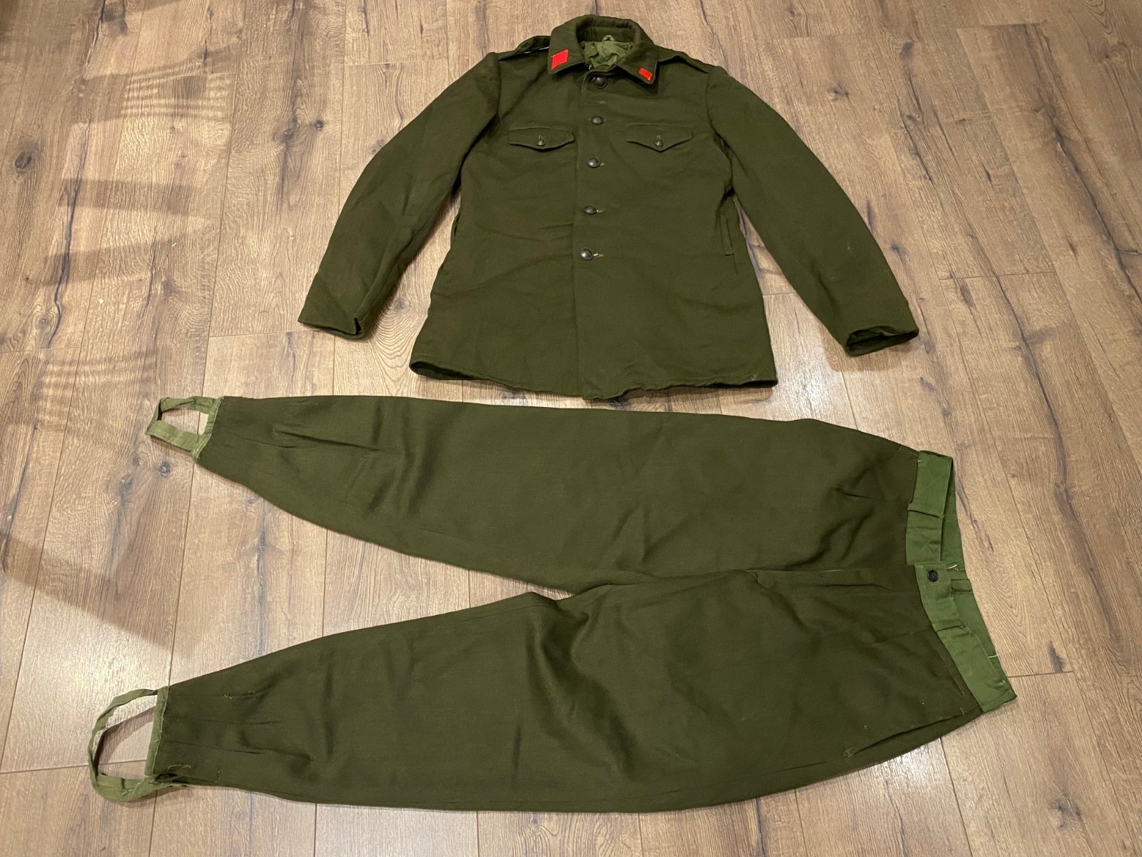 ALBANIA UNIFORM COMMUNIST ERA SOLDIER JACKET + PANTS ALBANIAN ENVER HOXHA #123