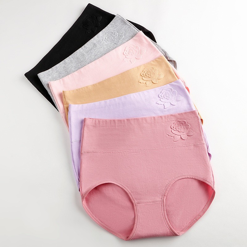 3 Pack Women High Waist Cotton Tummy Control Panties Ladies Leak Proof Underwear