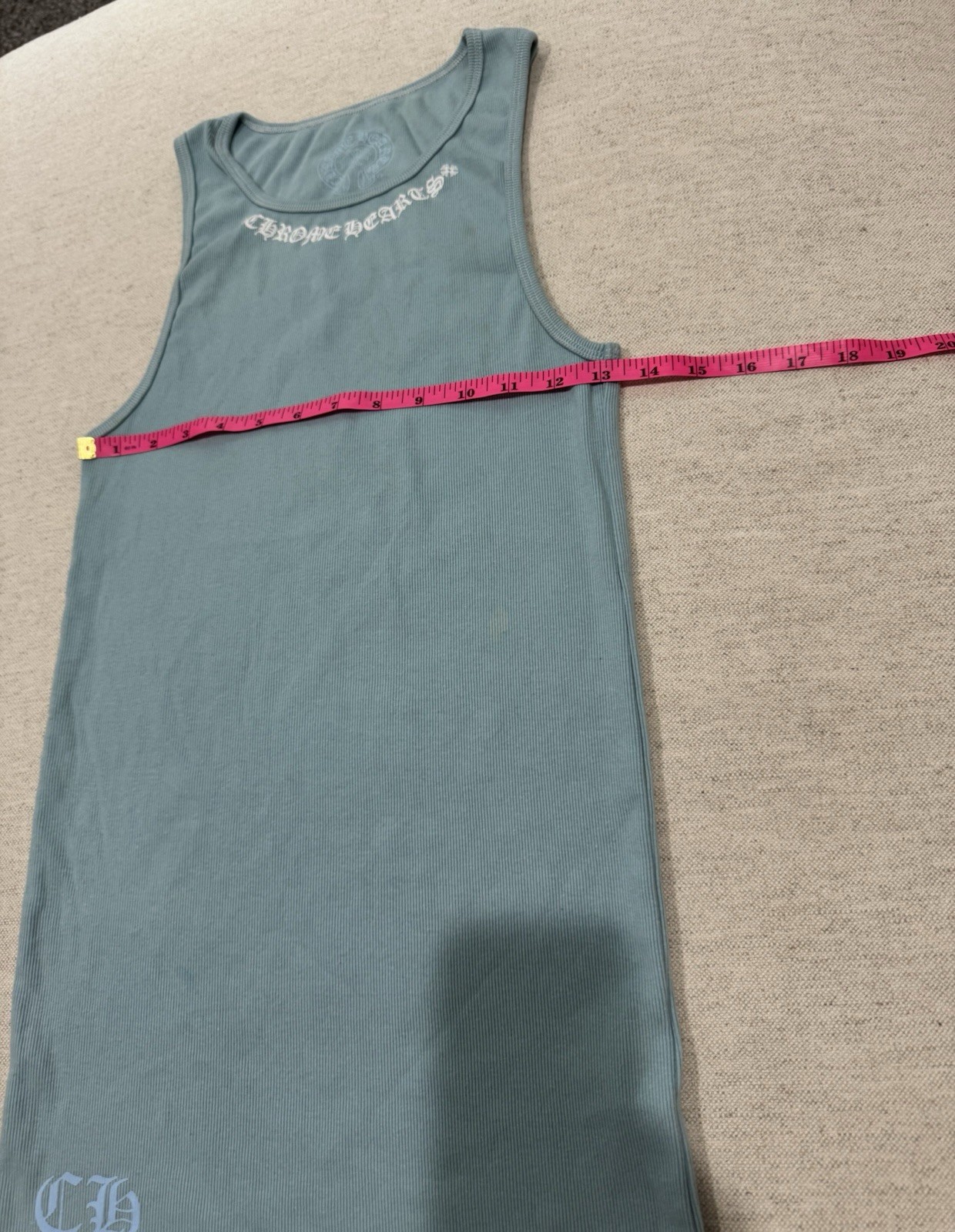 Chrome Hearts ‘Love You’ Miami Exclusive Ribbed Tank-top Baby Blue size M