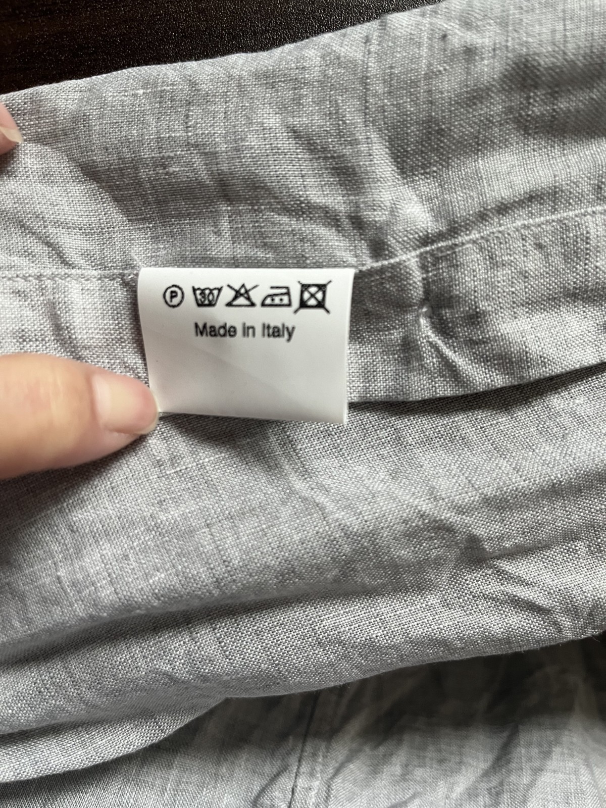 Pini Parma Linen Light Gray Shirt (chest 39, neck 15 1/2)