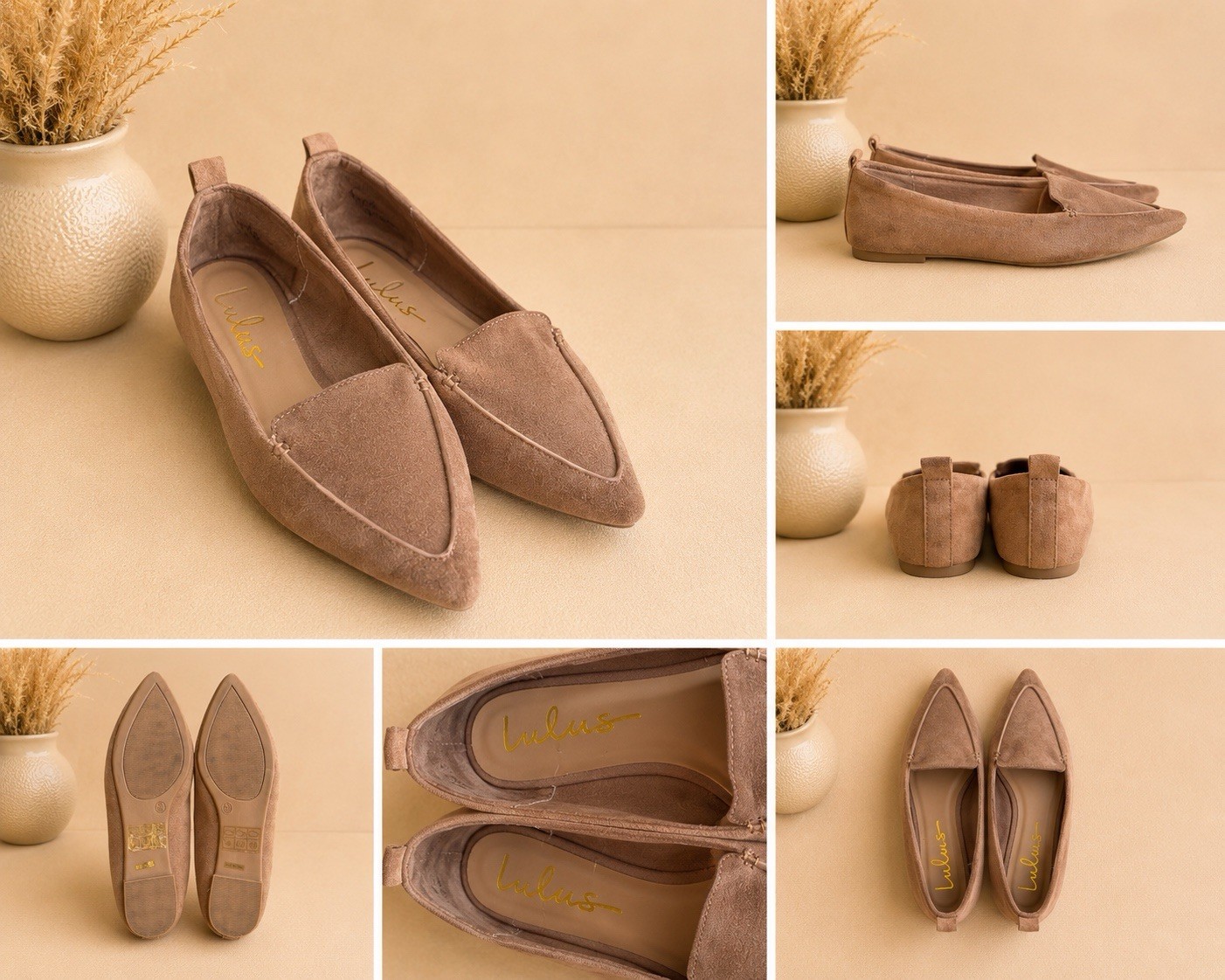 Lulus Women’s Tan Suede Pointed Toe Slip-On Loafer Flat US 6.5