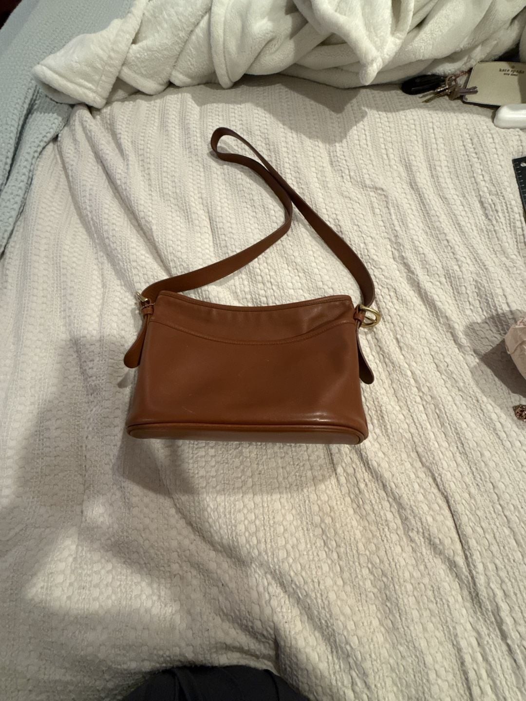 Vintage Coach Leather Shoulder Bag in British Tan