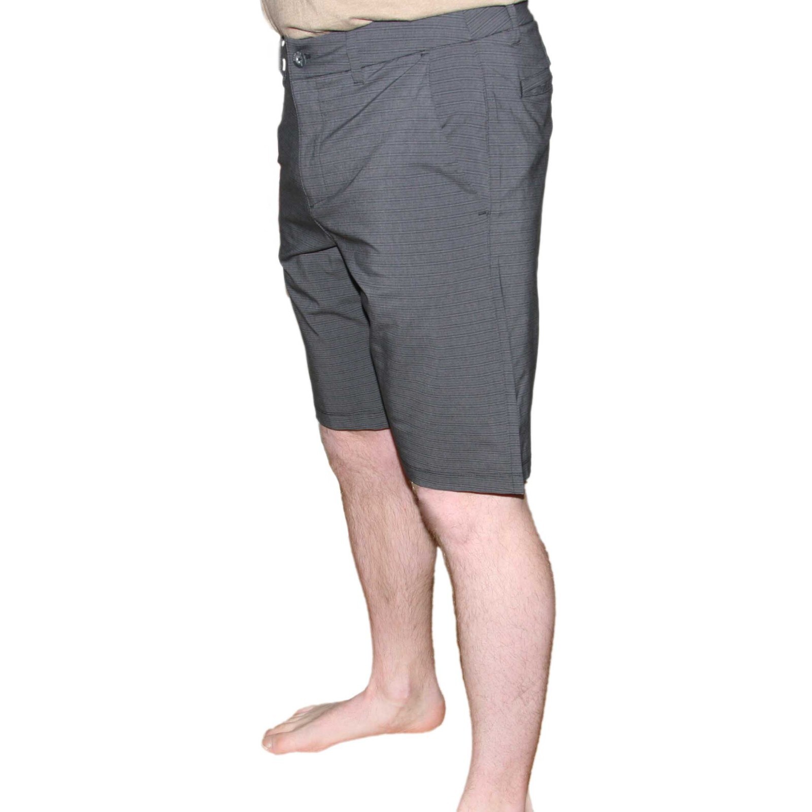 Hang Ten Men’s Shorts Hybrid lightweight Quick dry Gray Black stripe NWT size 32