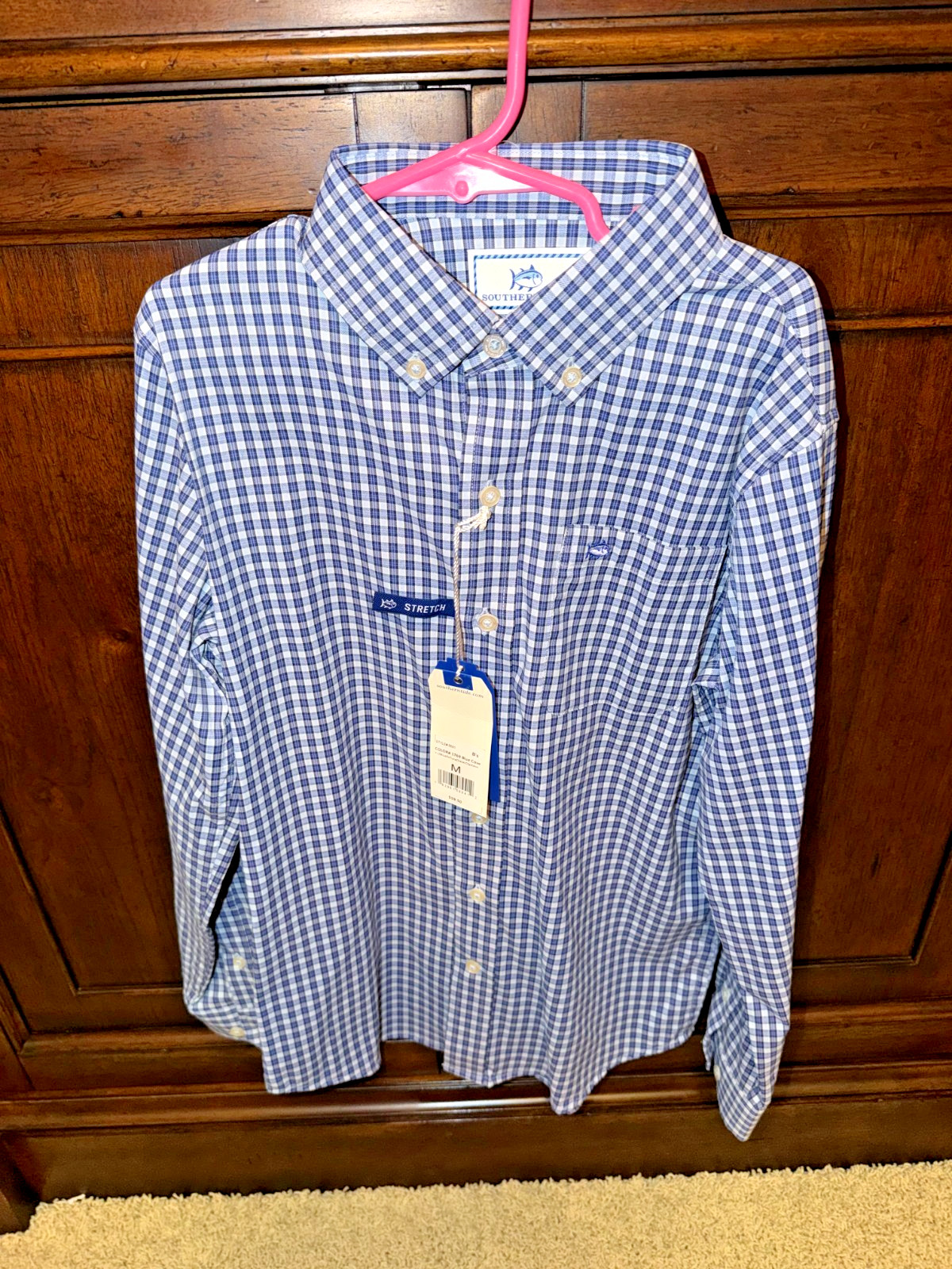 Boys SOUTHERN TIDE Intercoastal Stretch Plaid Button Down Shirt M (8-10)
