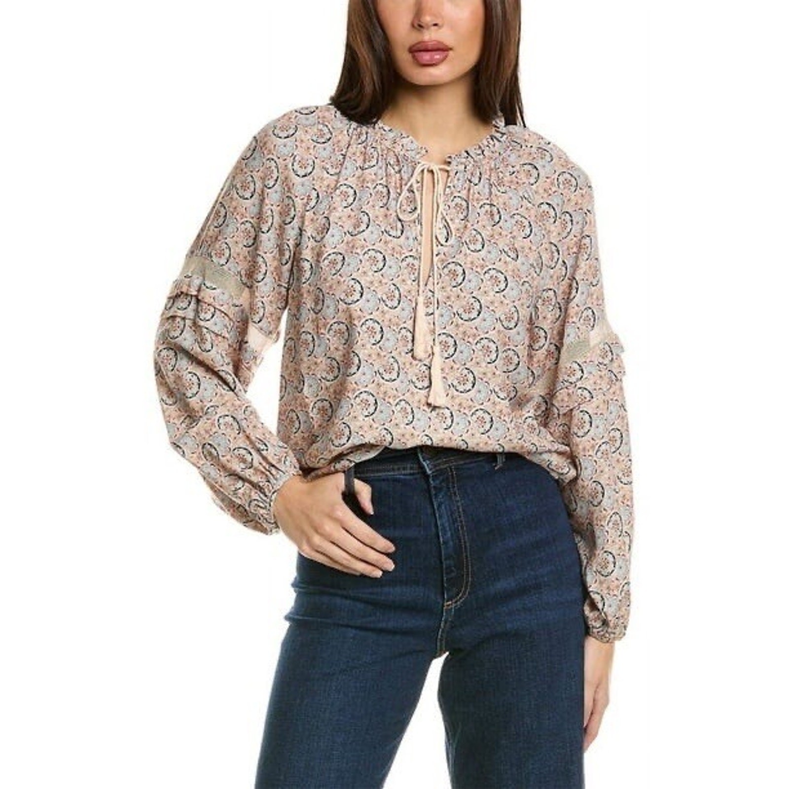 Joie Blouse Womens XS NEW 100% Rayon Bohemian Prairie Peasant Office Work Shirt