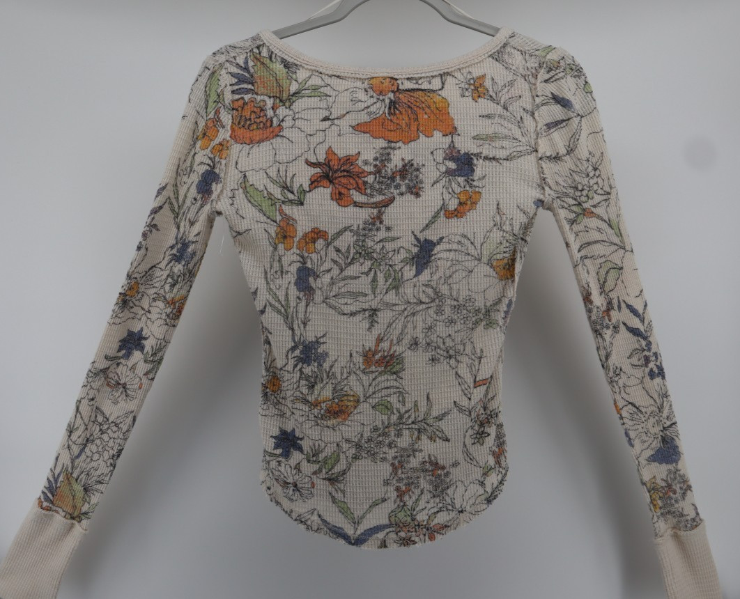 Free People We The Free Size XS Long Sleeve Botanical Floral Davis Thermal Top