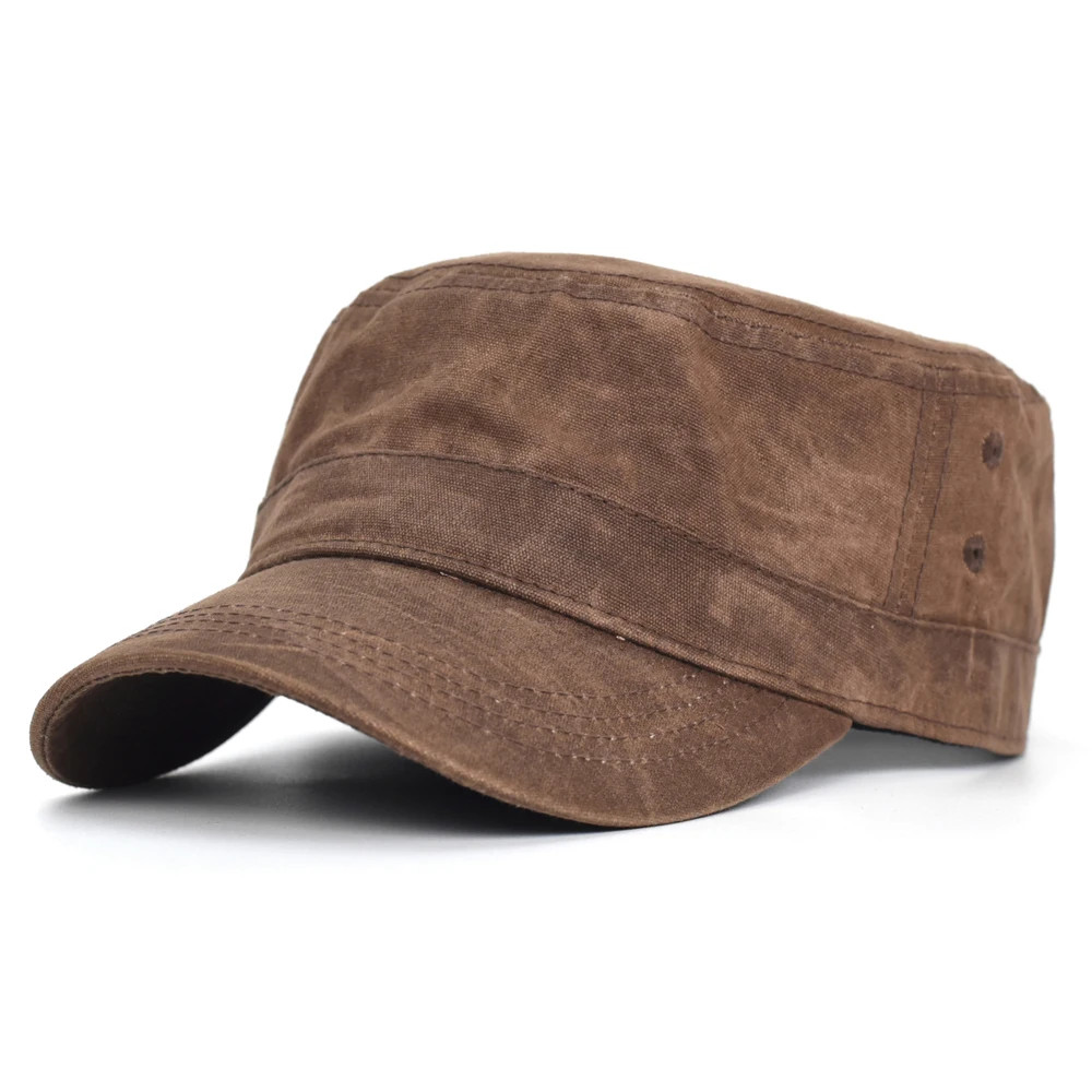 Waxed Canvas Cotton Military Caps Men Waterproof Cadet Army Cap Unique Design