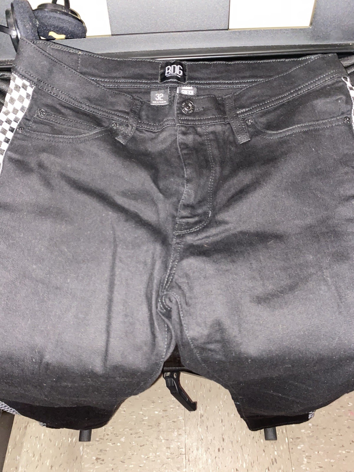 Vintage Urban Outfitters BDG Black Denim Checkered Jeans