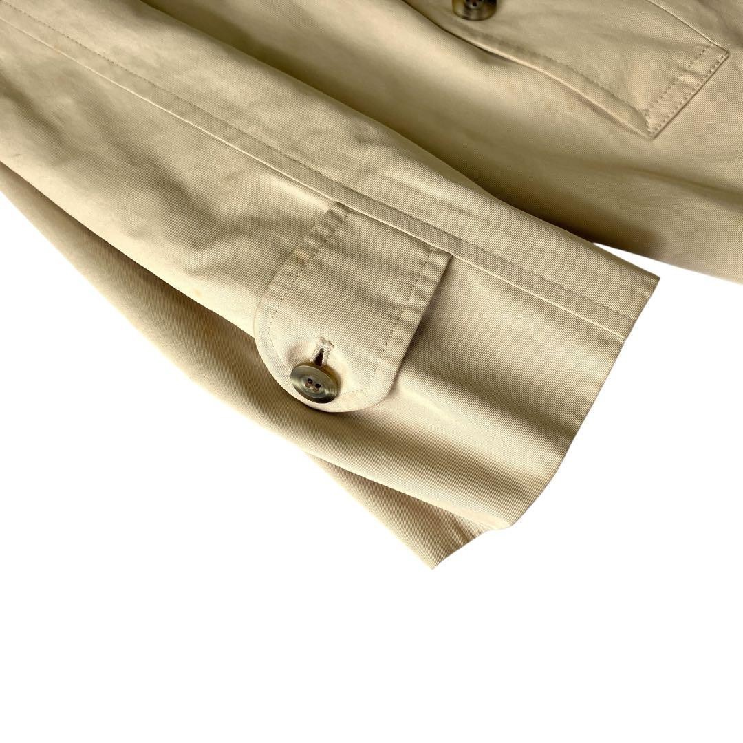 Burberrys Trench Coat Balmacaan Nova Check Beige Liner Size 7AR S M Cotton VTG