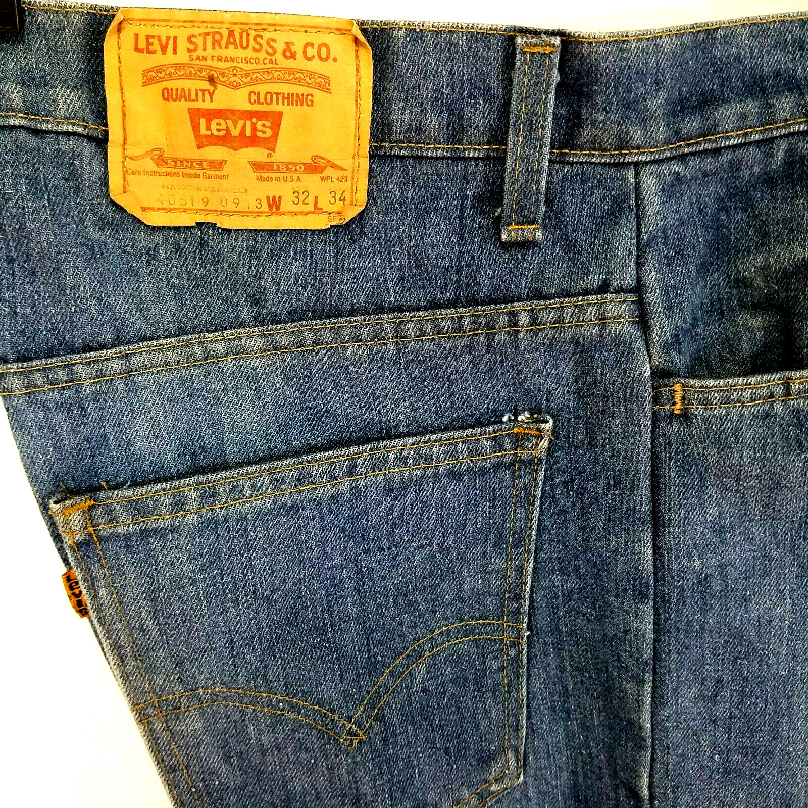 Vtg 70s 80s LEVI’S 519 Orange Tab Jeans Straight USA 32/34 True to Size * RARE *