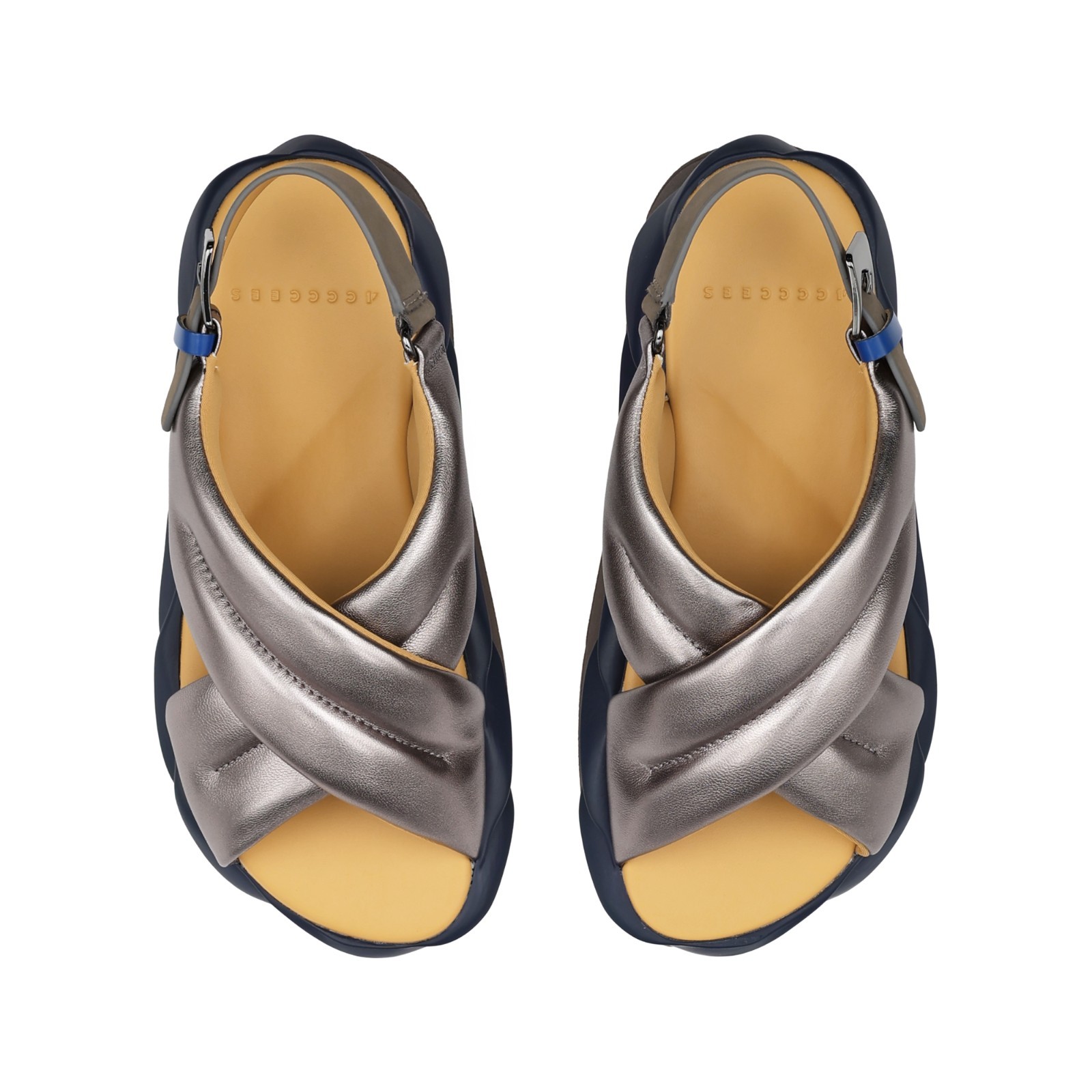 4CCCCEES Mellow Moa Gun Metal Strappy Sandal Womens Sizes 36-41/6-11 NEW