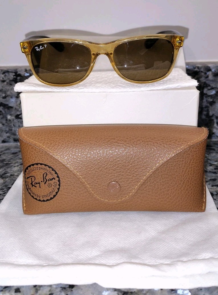 55-18mm RAY BAN RB2132 HONEY BROWN/BLACK BLEND POLARIZED NEW WAYFARER 945/57