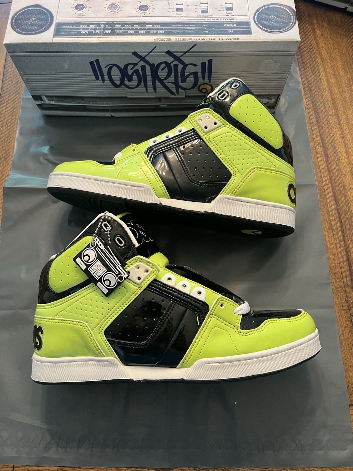 Osiris Bronx Men’s Skateboarding Shoes US 11 Black Lime White